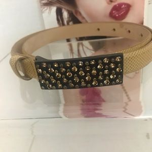 Vtg.  Carlise Leather Belt With Rhinestones size M